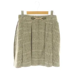 スナイデル SNIDEL ボックスプリーツミニスカート 0 灰色 グレー マルチカラー チェック柄 バックル装飾 /AG ■OS ■SH