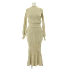 リゼクシー RESEXXY マーメイドシルエットワンピース リブニット ロング 長袖 リボン F アイボリー /MY ■OS ■SH