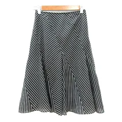 ジェイ&アール J&R フレアスカート ミモレ ロング 総柄 S 黒 ブラック /MN