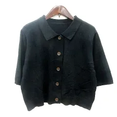 レイカズン Ray cassin カーディガン ニット 半袖 F 黒 ブラック /MN