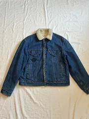 70s Levis リーバイス 70608-0213 デニムボアジャケット オレンジタブ ブルー 濃いめ 46表記
