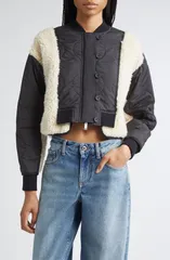 スリーワンフィリップリム レディース アウター ジャケット・ブルゾン キルティング フリース 31 Phillip Lim High Pile Fleece Trim Quilted Crop Jacのサムネイル
