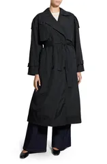 セオリー レディース アウター ジャケット・ブルゾン ナイロン コート Theory Recycled Nylon Trench Coat Black 001 ブラック