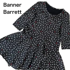 Banner Barrett　バナーバレット　膝丈ワンピース　ブラック　総柄　ハイヒール　サイズ36のサムネイル