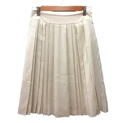 モディファイ Modify プリーツスカート ひざ丈 38 M ライトベージュ アイボリー /MN