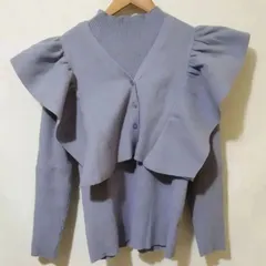 【LOWRYSFARM】 ローリーズファーム　トップス　フリルベスト　ハイネック長袖セット　サイズ　F　カラー　ブルー系