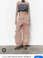 ZARA ザラ 新作 ハイウエスト ワイドカーゴパンツ