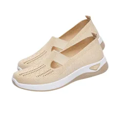 カジュアルスニーカー ランニングスニーカー すりっぽん 手を使わずに履けるすりっぽん スッと履けるすにーかー れでぃーす通勤すにーかー スッとはけるしゅーず 室内歩行しゅーず ワークシューズ 婦人向け 歩行靴 履きやすい  [E.ベージュ] [23.5 cm]