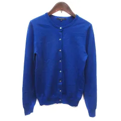 マカフィー MACPHEE トゥモローランド カーディガン ニット ウール 長袖 2 青 ブルー /MS