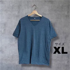 [54] VネックTシャツ 半袖 メンズXL 古着 無地 グレー シンプル 定番 カジュアル ゆったり 大きいサイズ 人気 夏服