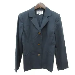 ナチュラルビューティー NATURAL BEAUTY テーラードジャケット シングル 総裏地 ウール M 紺 ネイビー /MN