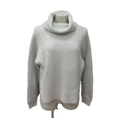 ナノユニバース nano universe ニット セーター オフタートル 長袖 36 緑 ペールグリーン /MS