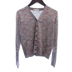 22オクトーブル 22 OCTOBRE ニット カーディガン 総柄 長袖 レインボーカラー マルチカラー /AU