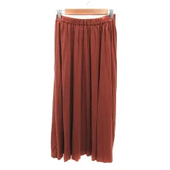 ミラオーウェン Mila Owen プリーツスカート ロング F 茶 ブラウン /MS