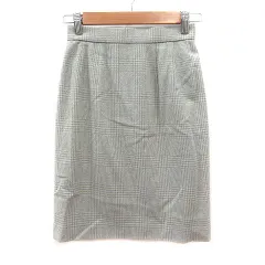 キース KEITH タイトスカート ひざ丈 ウール チェック グレー /MS