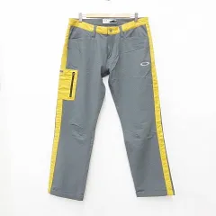 オークリースカルコレクション OAKLEY SKULL COLLECTION ゴルフ スポーツウエア パンツ ストレッチ 裏微起毛 ロング グレー 黄 イエロー 36
