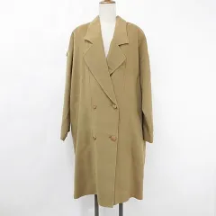 ハーディエイミス HARDY AMIES コート リバーコート ロング テーラーカラー ダブル 背裏 ウール キャメル 茶 ブラウン 9のサムネイル
