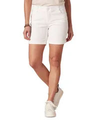 【送料無料】 デモクラシー レディース ハーフパンツ・ショーツ ボトムス Petite Absolution Cuffed Denim Shorts Optic White