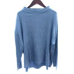 オペークドットクリップ OPAQUE.CLIP ニット セーター ハイネック リブ 長袖 M 水色 ライトブルー /AU