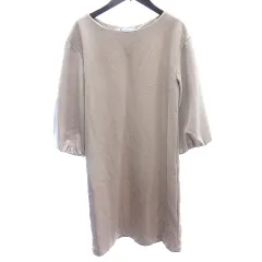 ロペピクニック ROPE Picnic ワンピース ひざ丈 バルーンスリーブ 七分袖 38 M ベージュ /AU