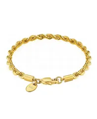 【送料無料】 ローナ サットン メンズ ブレスレット・バングル・アンクレット アクセサリー Mens Twisted Rope Chain Bracelet in 18k Gold Plated Gold