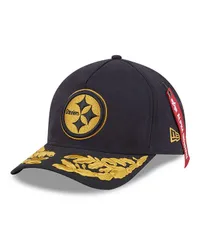 【送料無料】 ニューエラ メンズ 帽子 アクセサリー Mens Black Pittsburgh Steelers AFrame 9FORTY Adjustable Hat Black
