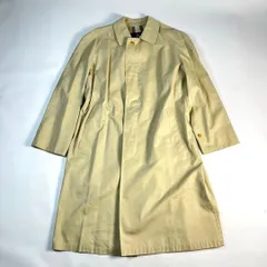 バーバリー ロンドン　シルク混　水牛角ボタン　ステンカラーコート　メガチェック