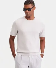 【送料無料】 アルファニ メンズ ニット・セーター アウター Mens Oversized Piqu Knit ShortSleeve Sweater Bleached Oakのサムネイル