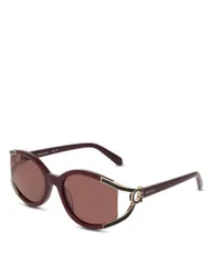 フェラガモ レディース アクセサリー サングラス・アイウェア カットアウト FERRAGAMOval Gancini Cutout Sunglasses 56mm Burgundy バーガンディのサムネイル