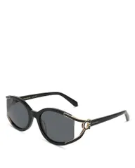 フェラガモ レディース アクセサリー サングラス・アイウェア カットアウト FERRAGAMOval Gancini Cutout Sunglasses 56mm Black ブラックのサムネイル