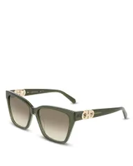 フェラガモ レディース アクセサリー サングラス・アイウェア FERRAGAMO Gancini Hinge Angular Square Sunglasses 57mm Transparent Khのサムネイル