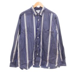 B&Y ユナイテッドアローズ BEAUTY&YOUTH ビューティー&ユース シャツ L 青 ブルー ストライプ柄 長袖 レギュラーカラー /SC ■ECF003