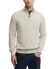 バブアー メンズ アウター ニット・セーター ハーフジップ コットン Barbour Half Zip Cotton Sweater Neutralのサムネイル
