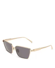 フェラガモ レディース アクセサリー サングラス・アイウェア FERRAGAMO Metal Angled Rectangular Sunglasses 59mm GoldGrey グレーのサムネイル