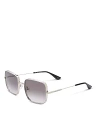 マックイーン レディース アクセサリー サングラス・アイウェア McQueen Square Sunglasses 55mm Silver シルバーのサムネイル