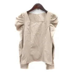 ジュノア JUNOAH ブラウス スクエアネック 長袖 M ベージュ /MN