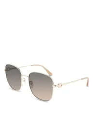 フェラガモ レディース アクセサリー サングラス・アイウェア FERRAGAMO Metal Gancini Square Sunglasses 60mm Shiny Gold ゴールドのサムネイル