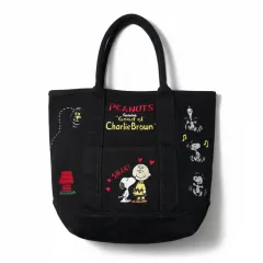 F ピーナッツ チャーリーブラウン トートバッグ ブラック