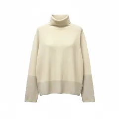 4c29 FABIANA FILIPPI ファビアナフィリッピ ラメニット ロングスリーブ タートルネックセーター  レディース 女性服 44/Mサイズ アイボリー系 シルバーu02tのサムネイル