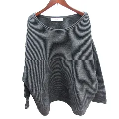 ザラ ZARA ニット セーター ドルマンスリーブ 長袖 M チャコールグレー /AU