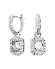 スワロフスキー レディース アクセサリー ピアス・イヤリング Swarovski Unangelicubic Zirconia Octagon Hoop Drop Earringsilver シルバー