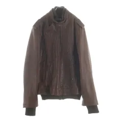 DOLCE & GABBANA (ドルチェアンドガッバーナ) ラムレザー レイヤード ダブルジップ レザージャケット ブルゾン ブラウンのサムネイル