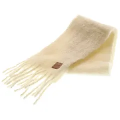 LOEWE (ロエベ) ロゴ アナグラム フリンジ マフラー モヘア ウール アイボリー FSA6SS1X05