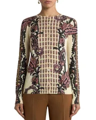 エトロ レディース アウター カーディガン スリムフィット セーター Etro Slim Fit Cardigan Sweater MultiWhite ホワイトのサムネイル