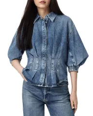 オールセインツ レディース トップス シャツ デニム ALLSAINTS Nancy Denim Shirt Vintage Indigo インディゴのサムネイル