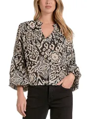 エラン レディース トップス シャツ Elan Bubble Sleeve Top Black Acorn ブラックのサムネイル