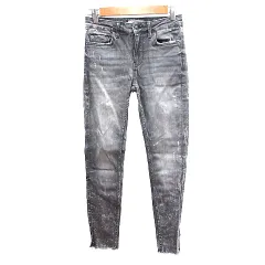 ザラウーマン ZARA WOMAN デニムパンツ ジーンズ スキニー ダメージ加工 カットオフ 34 XS グレー /AU