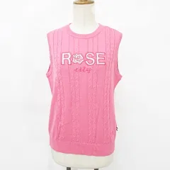 マンシングウェア MUNSINGWEAR ベスト ニット ゴルフ スポーツウェア 丸首 プルオーバー ピンク L