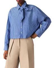 マージュ レディース トップス シャツ Maje Shirt with Removable Handkerchief Blue ブルーのサムネイル
