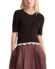 マレーラ レディース アウター カーディガン Marella Farneto Cardigan Brown ブラウンのサムネイル